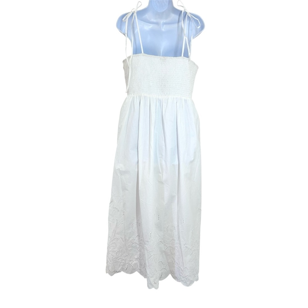 Express White Eyelet Lace Tie Strap Cotton Long Midi Dress Size L NWT - Picture 8 of 13